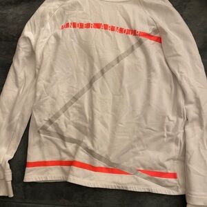 Under Armour White Long Sleeve Top with Coral and Gray Graphics